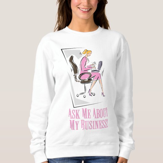 Vraag het vrouwelijke gewone Sweatshirt (Voorkant)