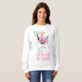 Vraag het vrouwelijke gewone Sweatshirt (Voorkant volledig)