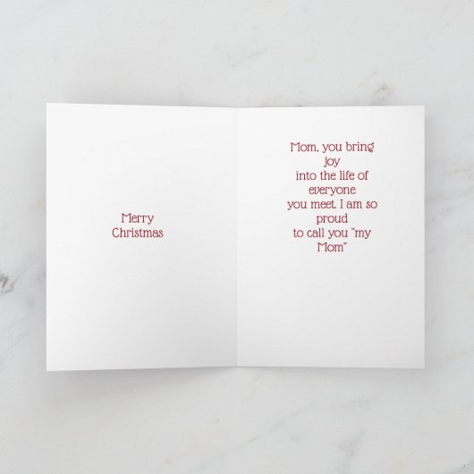 VRAAG JE MIJN ***MOM*** CHRISTMAS FEESTDAGEN KAART (Binnen)