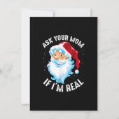 Vraag je moeder of ik echt grappig kerstkerstman b kaart (Voorkant)