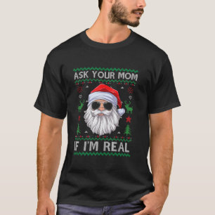 Vraag je moeder of ik echt Sinterklaas Lelijk Kers T-shirt