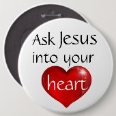 Vraag Jezus Ronde Button 6,0 Cm (Voorkant /achterkant)