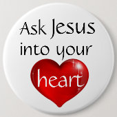 Vraag Jezus Ronde Button 6,0 Cm (Voorkant)