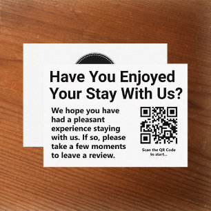 Vraag klanten om een Review QR-code achter te late Visitekaartje
