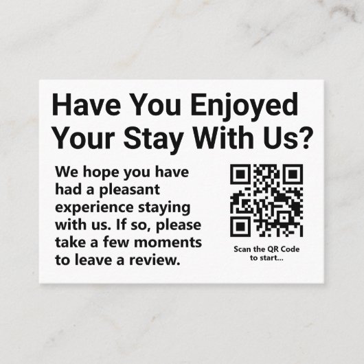 Vraag klanten om een Review QR-code achter te late Visitekaartje (Voorkant)