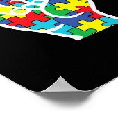 Vraag Liefde Teken Hand Autisme Bewustzijn Mama Pa Poster (Hoek)