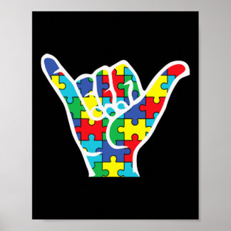 Vraag Liefde Teken Hand Autisme Bewustzijn Mama Pa Poster