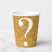 Vraag Mark Bachelorette Gold Glitter Paper Cups Papieren Bekers (Achterkant)