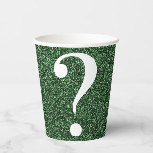 Vraag Mark Christmas Party Green Glitter Papieren Bekers
