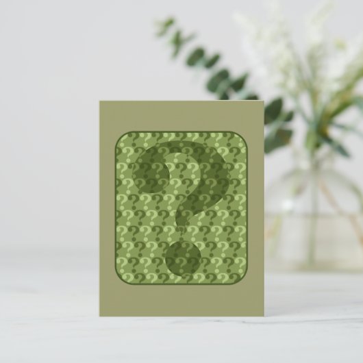 Vraag Mark Design in Green Briefkaart (Staand voorkant)