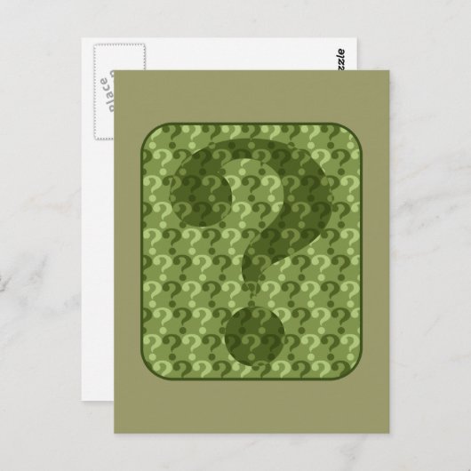 Vraag Mark Design in Green Briefkaart (Voorkant / Achterkant)