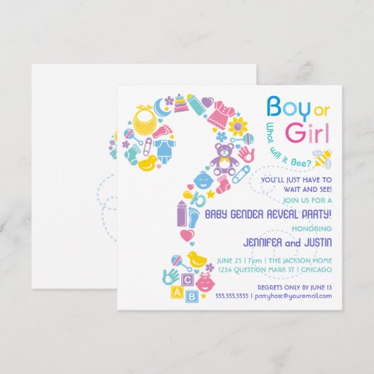 Vraag Mark Gender Reopenbaart de uitnodiging van d (Voorkant / Achterkant)