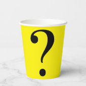 Vraag Mark Mystery Dare Yellow Black Paper Cups Papieren Bekers (Achterkant)