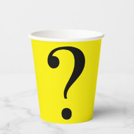 Vraag Mark Mystery Dare Yellow Black Paper Cups Papieren Bekers