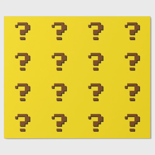 Vraag Mark Pixel Art Wrapping Paper Cadeaupapier (Vlak)