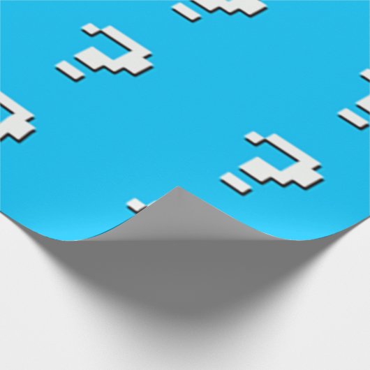 Vraag Mark Pixel Art Wrapping Paper - Sky Blue Cadeaupapier (Hoek)