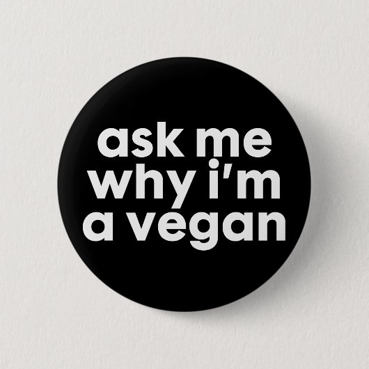 Vraag me af waarom ik een Vegan - badge pin button (Voorkant)
