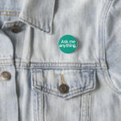 Vraag me alles. Groen Ronde Button 3,2 Cm (In situ)