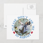 VRAAG ME ALSJEBLIEFT NIET OM TE BABYSITTEN BRIEFKAART (Voorkant / Achterkant)