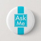Vraag me Button voor school, vrijwilliger, theater (Voorkant)