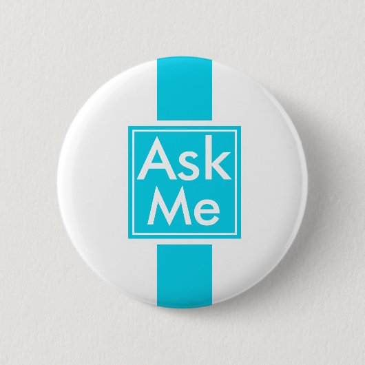 Vraag me Button voor school, vrijwilliger, theater (Voorkant)