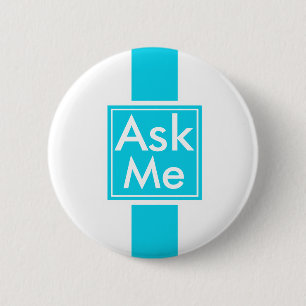 Vraag me Button voor school, vrijwilliger, theater