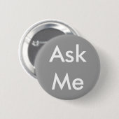 Vraag me Button voor zaken, school, theater, enz. (Voorkant /achterkant)