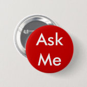 Vraag me Button voor zaken, school, theater, enz. (Voorkant /achterkant)
