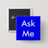 Vraag me Button voor zaken, school, vrijwilligers (Voorkant /achterkant)