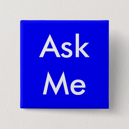 Vraag me Button voor zaken, school, vrijwilligers (Voorkant)