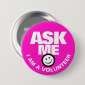 Vraag me dat ik een vrijwillige roze witte pinknop ronde button 7,6 cm (Voorkant /achterkant)