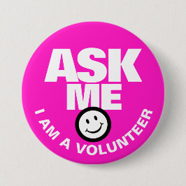 Vraag me dat ik een vrijwillige roze witte pinknop ronde button 7,6 cm