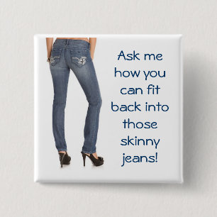Vraag me hoe je terug in die magische jean kunt pa vierkante button 5,1 cm