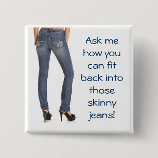 Vraag me hoe je terug in die magische jean kunt pa vierkante button 5,1 cm