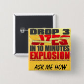 vraag me hoe vierkante button 5,1 cm (Voorkant /achterkant)
