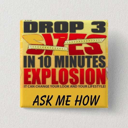 vraag me hoe vierkante button 5,1 cm (Voorkant)