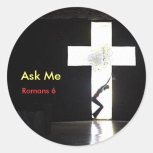 Vraag me "In the Cross" Ronde Sticker
