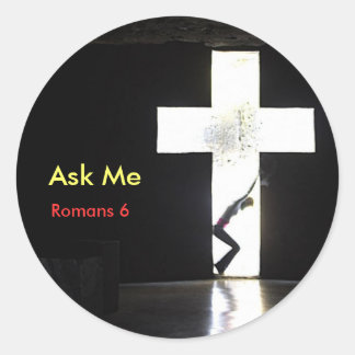 Vraag me "In the Cross" Ronde Sticker