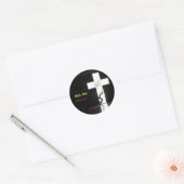 Vraag me "In the Cross" Ronde Sticker (Envelop)