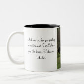 Vraag me je poëzie in beweging te shows... tweekleurige koffiemok (Links)