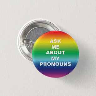 Vraag me mijn Pronouns Lgbetq Pride Rainbow-kleure Ronde Button 3,2 Cm