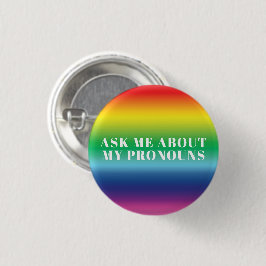 "Vraag me mijn Pronouns" Lgbetq pride regenboog wi Ronde Button 3,2 Cm
