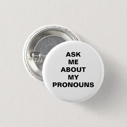 "Vraag me mijn pronouns" Lgbetq pride zwart wit Ronde Button 3,2 Cm (Voorkant /achterkant)