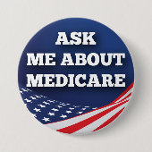 Vraag me naar 3-inch Button rondom Medicare (Voorkant)