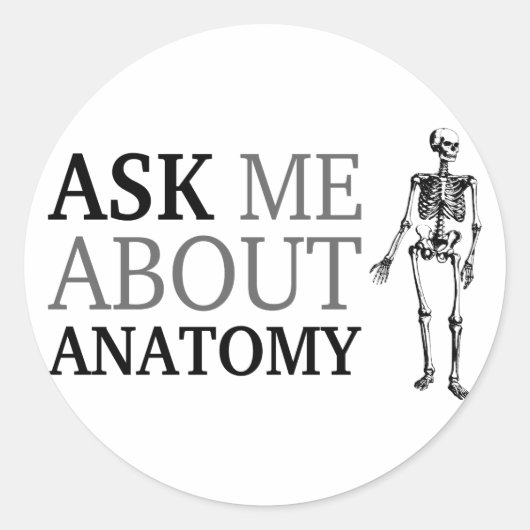 Vraag me naar Anatomie Ronde Sticker (Voorkant)