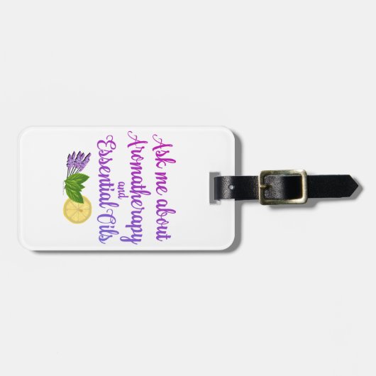 Vraag me naar Aromatherapie Essential Oils Busines Bagagelabel (Voorkant horizontaal)