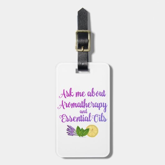 Vraag me naar Aromatherapie Essential Oils Busines Bagagelabel (Voorkant verticaal)