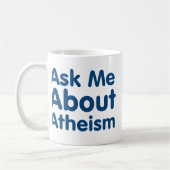 Vraag me naar atheïsme koffiemok (Links)