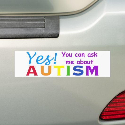 Vraag me naar autisme bumpersticker (Op auto)