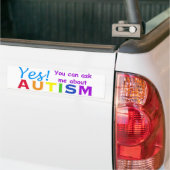 Vraag me naar autisme bumpersticker (Op Truck)